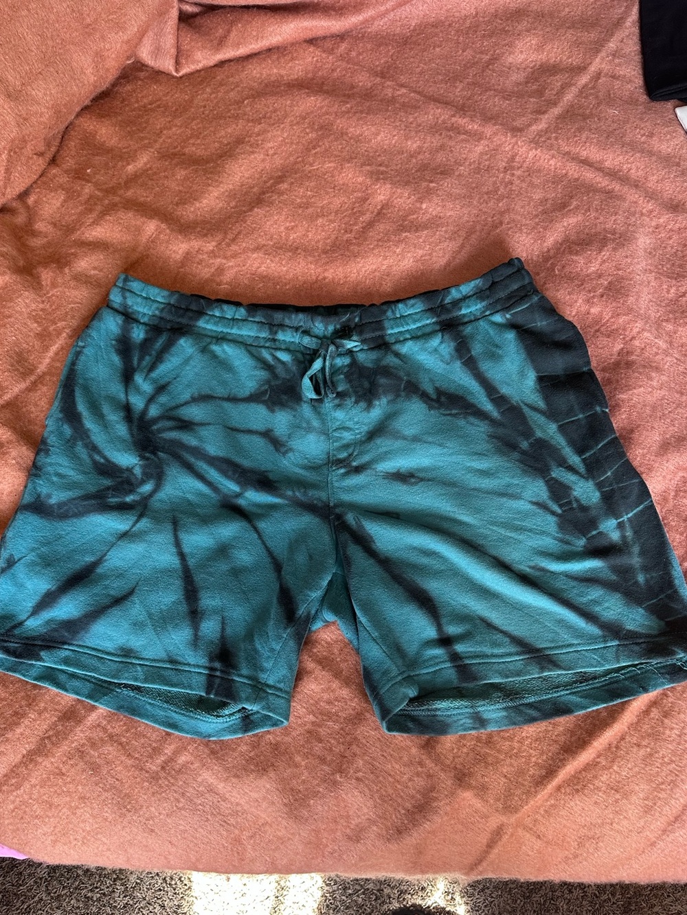No Boundaries Unisex Teal and Black Tie-Dye Shorts